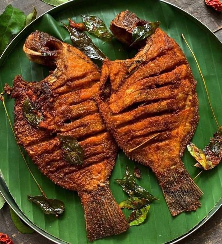 Traditional Kokan speciality Kokan Fish Fry presented in its local setting