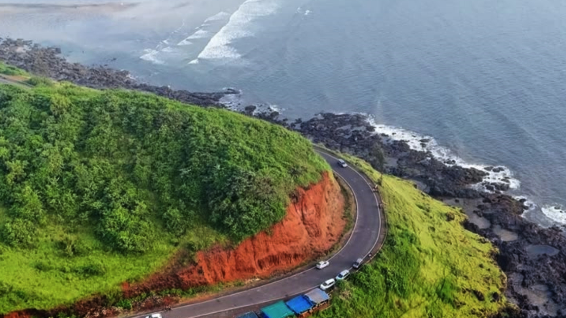 Authentic panoramic view of the Kokan coastline